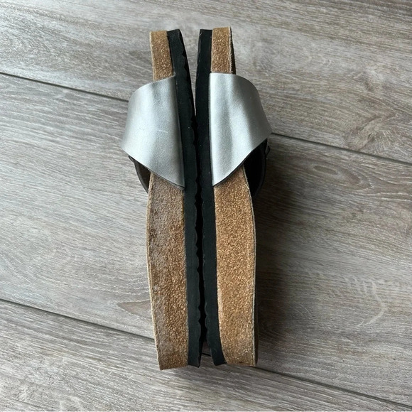 Josef Seibel Silver Leather Buckle Slippers Cognac Made in Germany - Picture 8 of 12